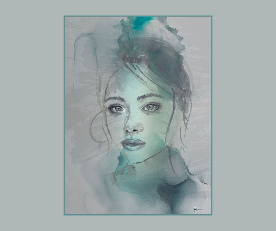 Wandbild „Frau” – Elegant-figuratives Kunst-Poster für Wohnzimmer 00049