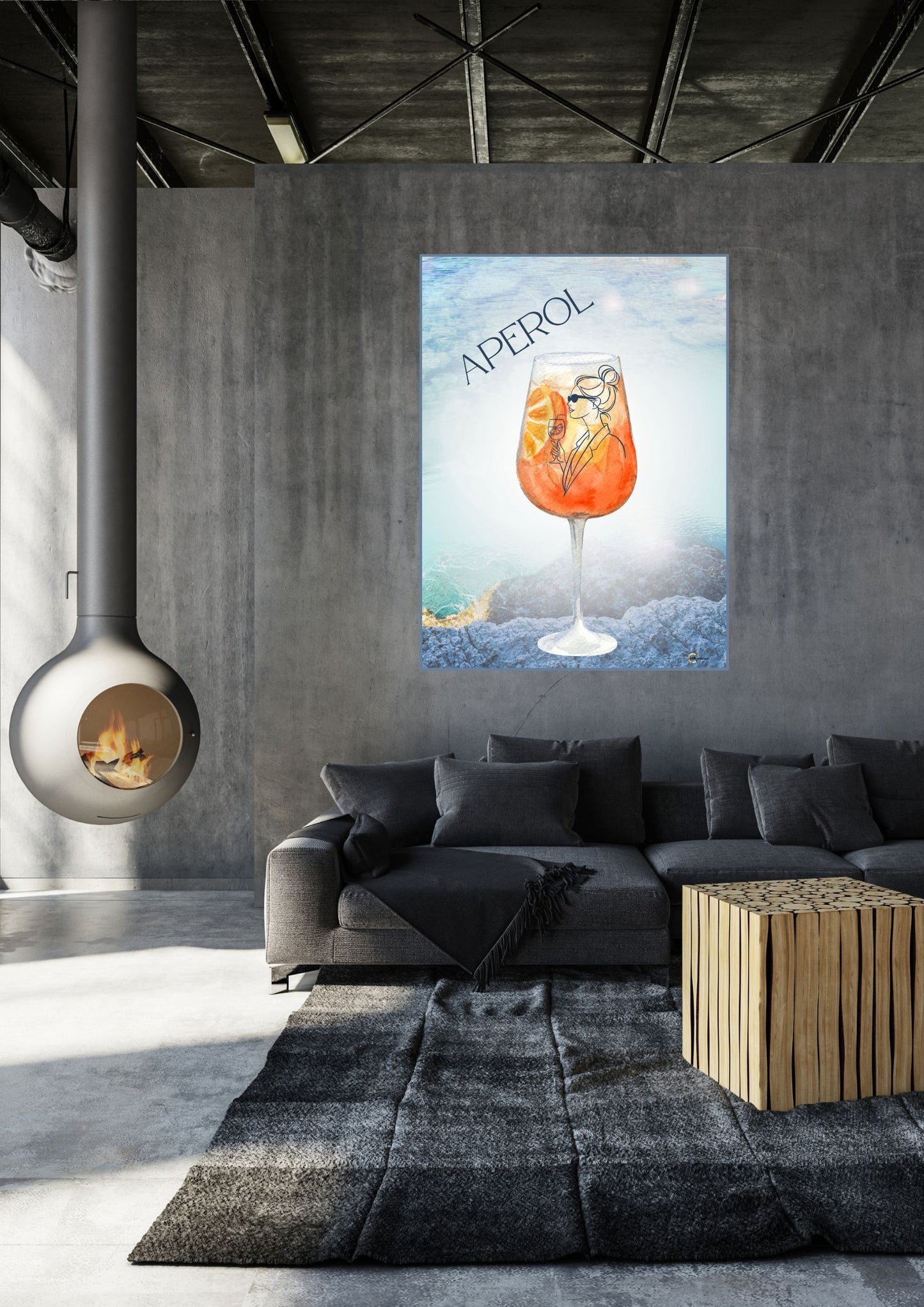 Wandbild „Aperol” – Stimmiges Farbdesign für trendige Wohnzimmer 0003