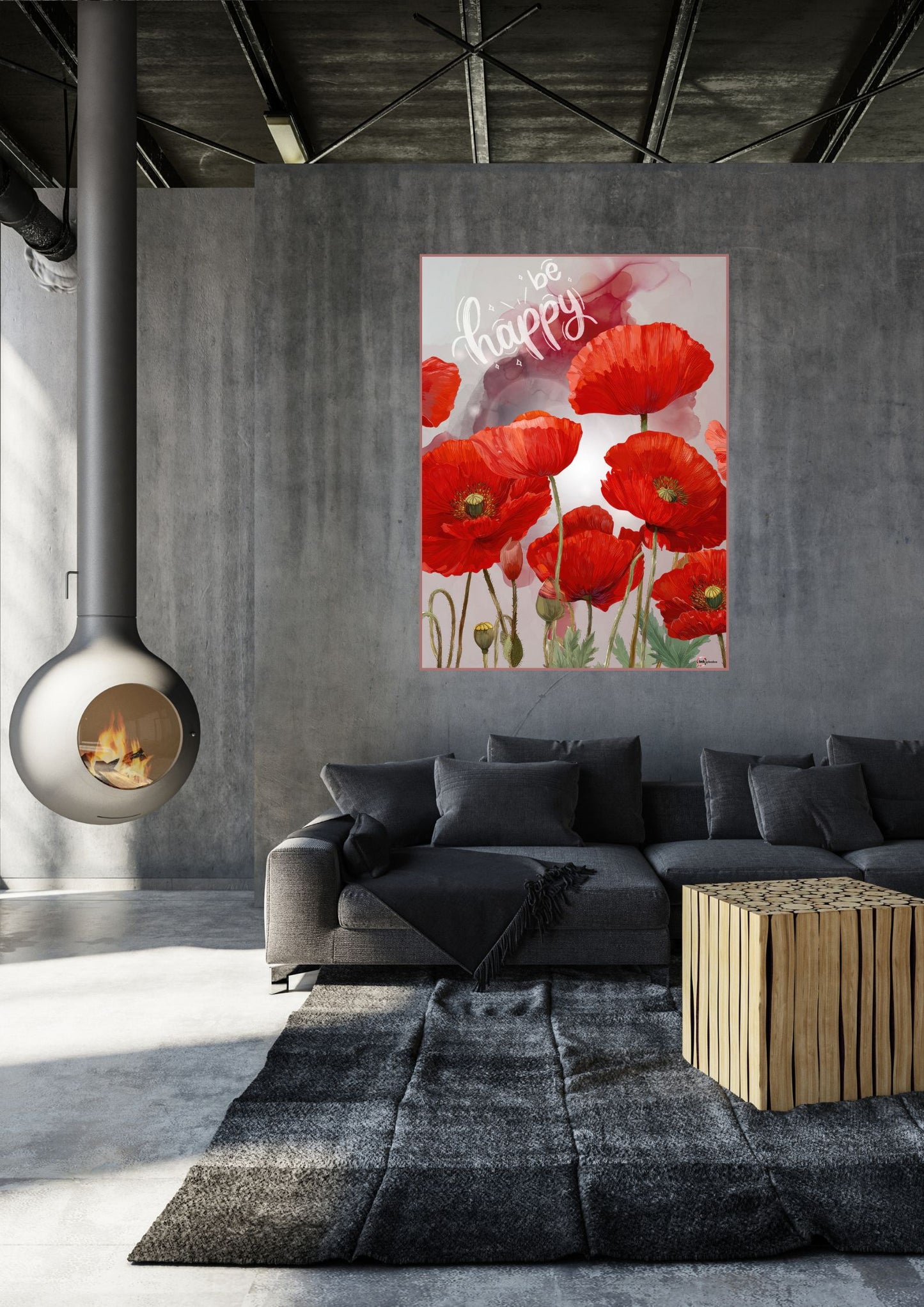 Wandbild „Mohnblume” – Blumen-Kunstdruck für moderne Wohnräume 0003