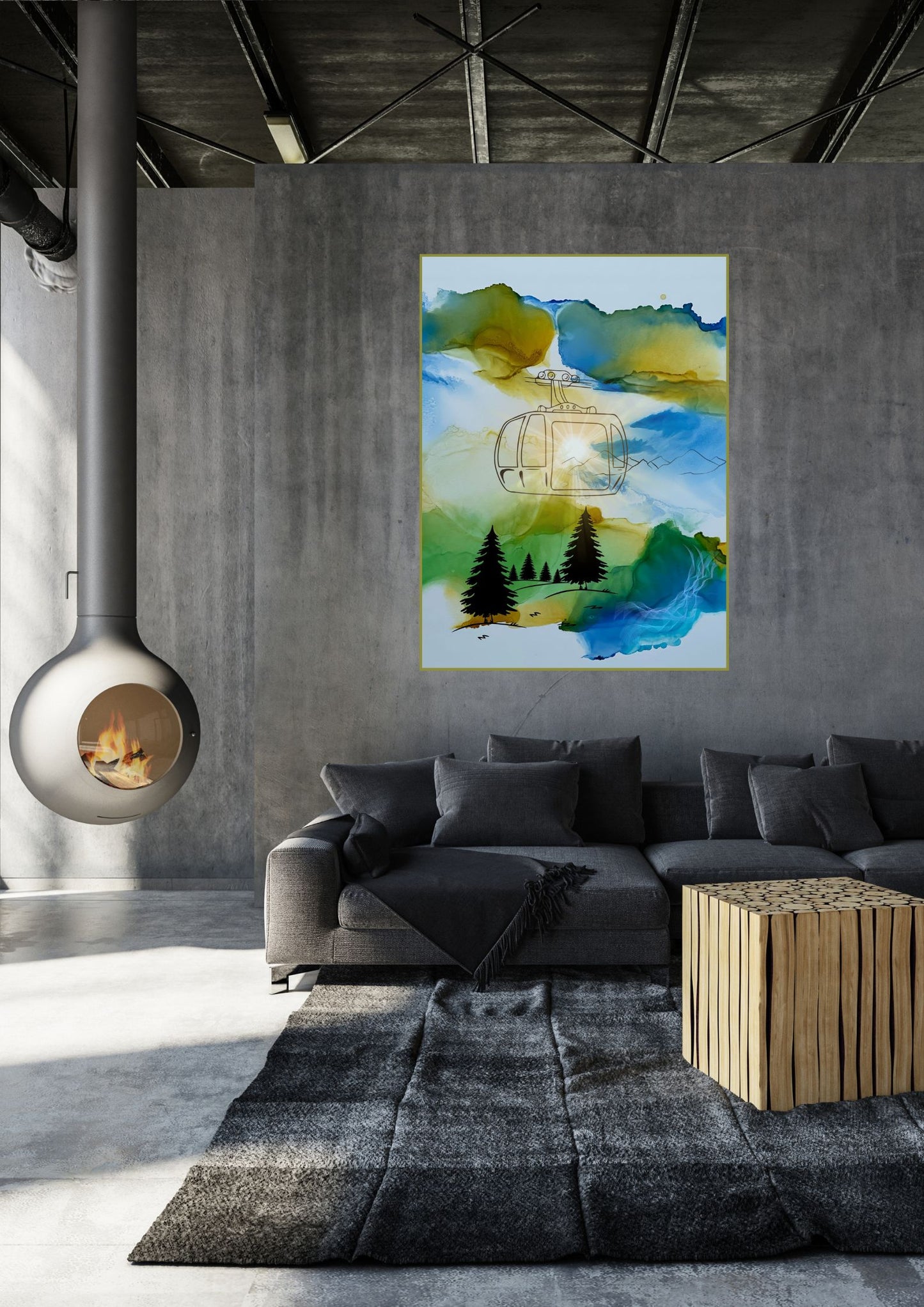 Berge mit Gondel 0001