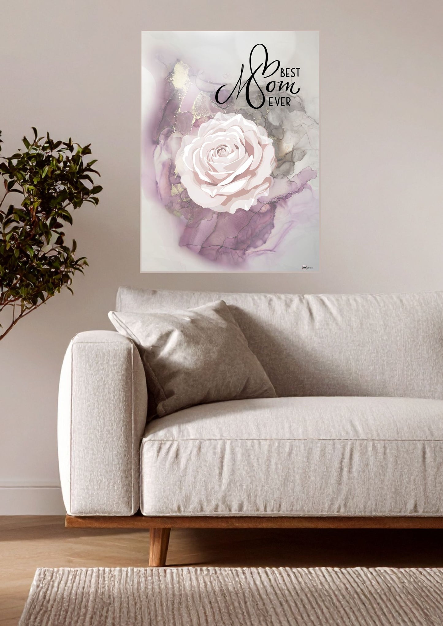 Best Mom Ever – Wanddesign mit Rose