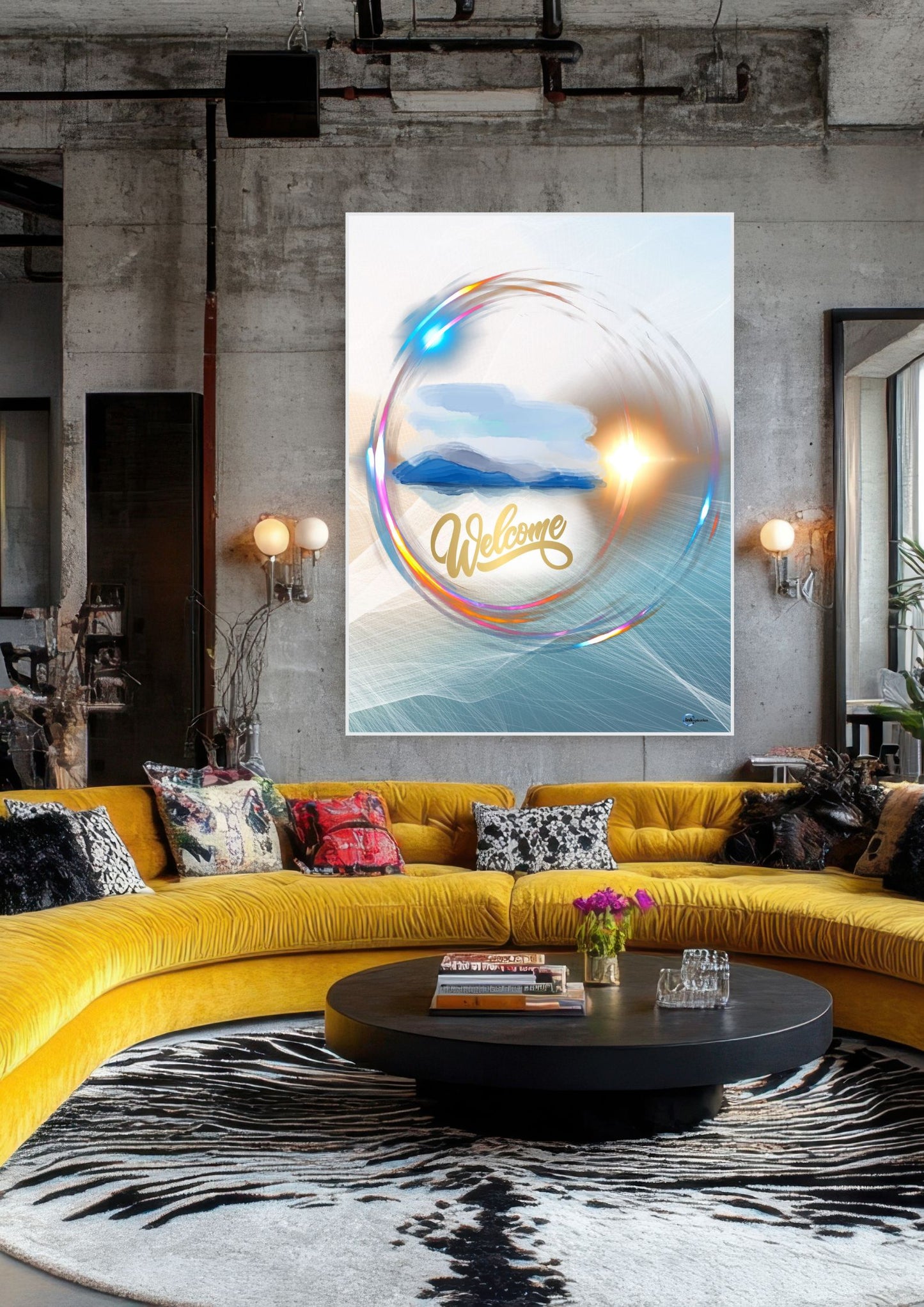 Wandbild „Welcome” – Herzliche Wanddekoration für Eingangsbereich & Wohnzimmer 0002