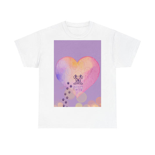 Hundepfoten-Herz-T-Shirt – Niedliches T-Shirt mit Hunde-Love-Motiv