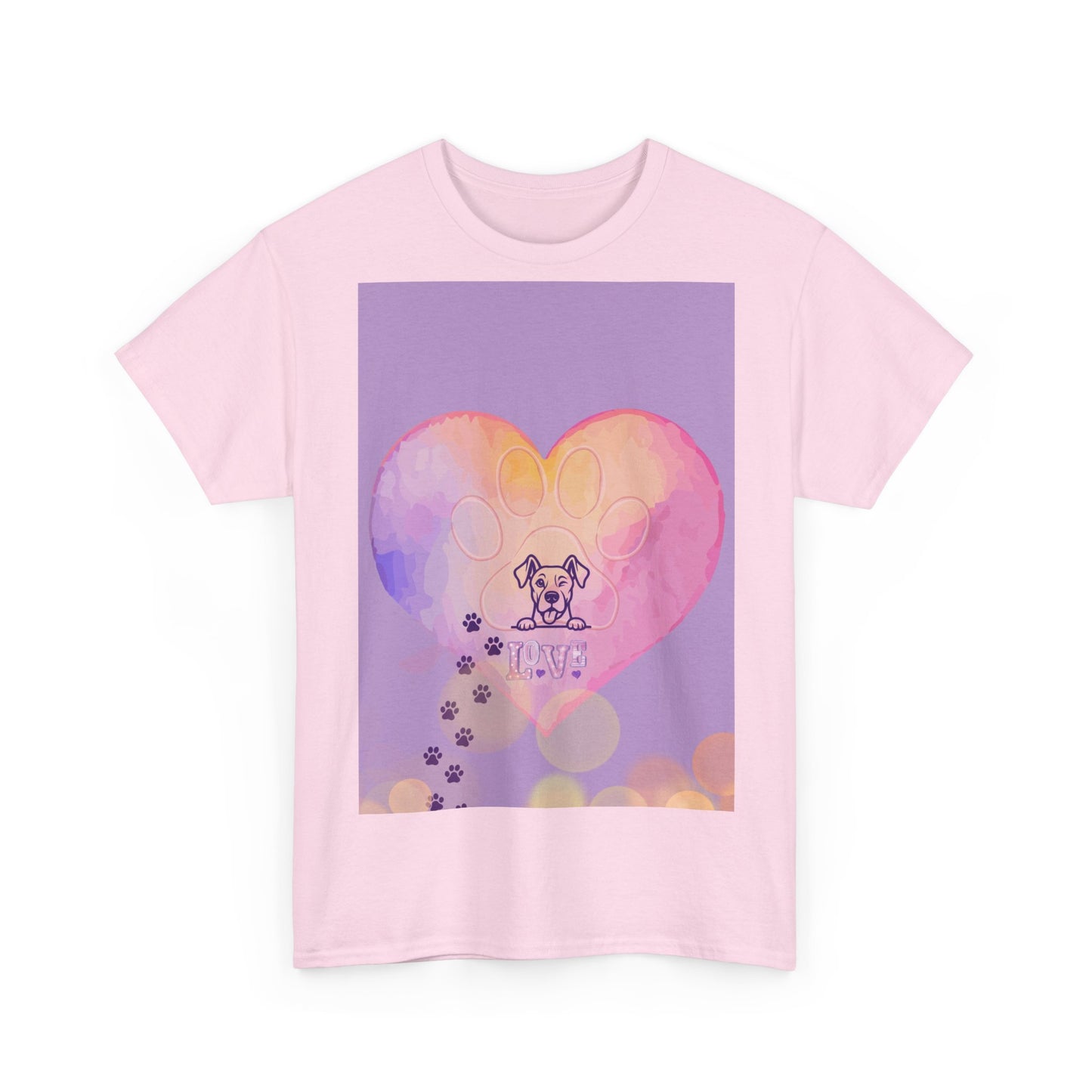 Hundepfoten-Herz-T-Shirt – Niedliches T-Shirt mit Hunde-Love-Motiv