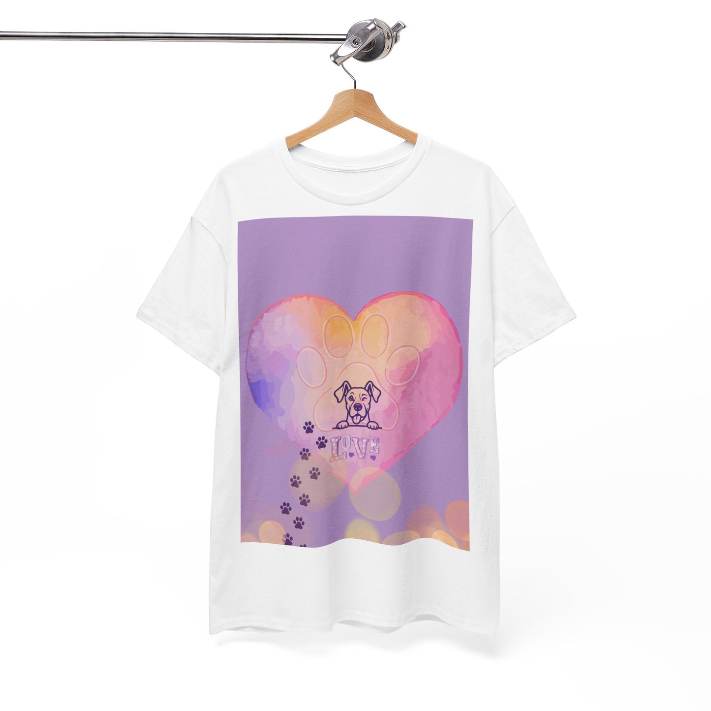 Hundepfoten-Herz-T-Shirt – Niedliches T-Shirt mit Hunde-Love-Motiv