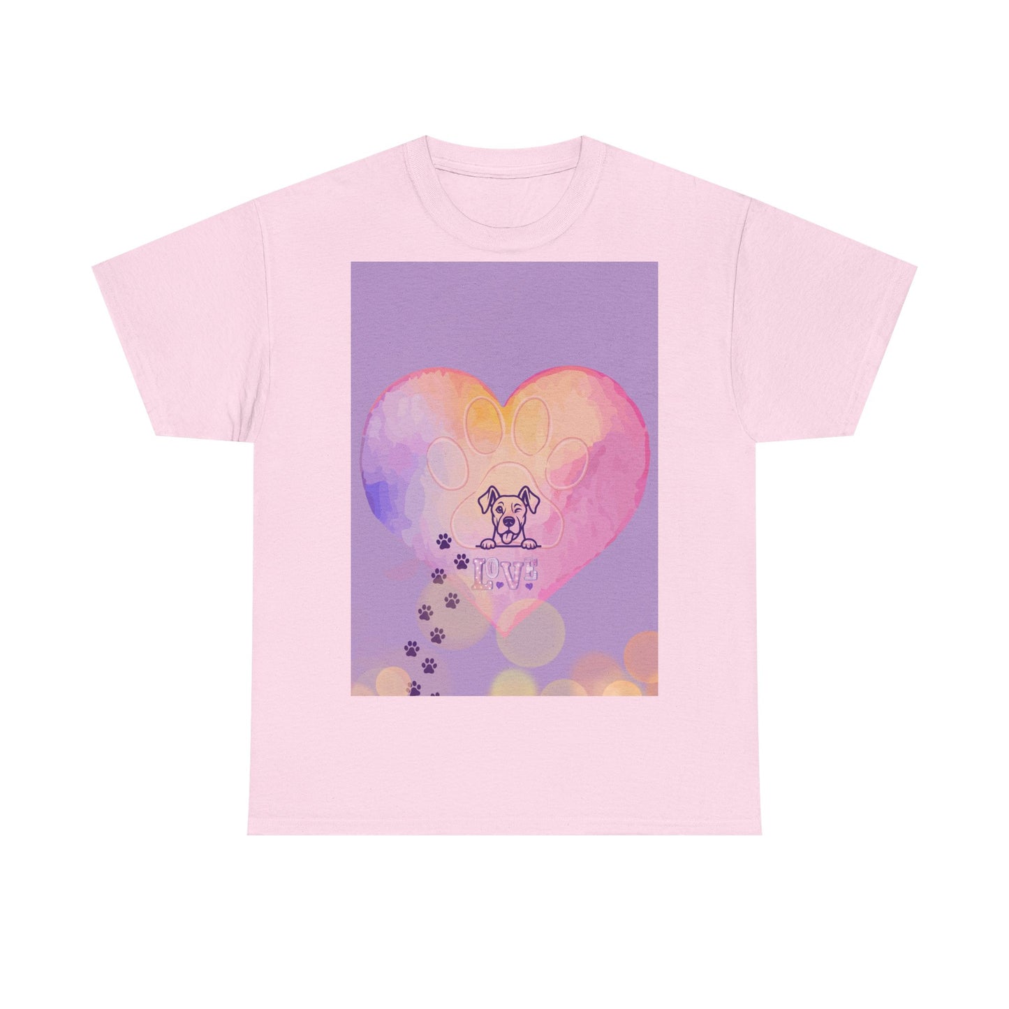 Hundepfoten-Herz-T-Shirt – Niedliches T-Shirt mit Hunde-Love-Motiv