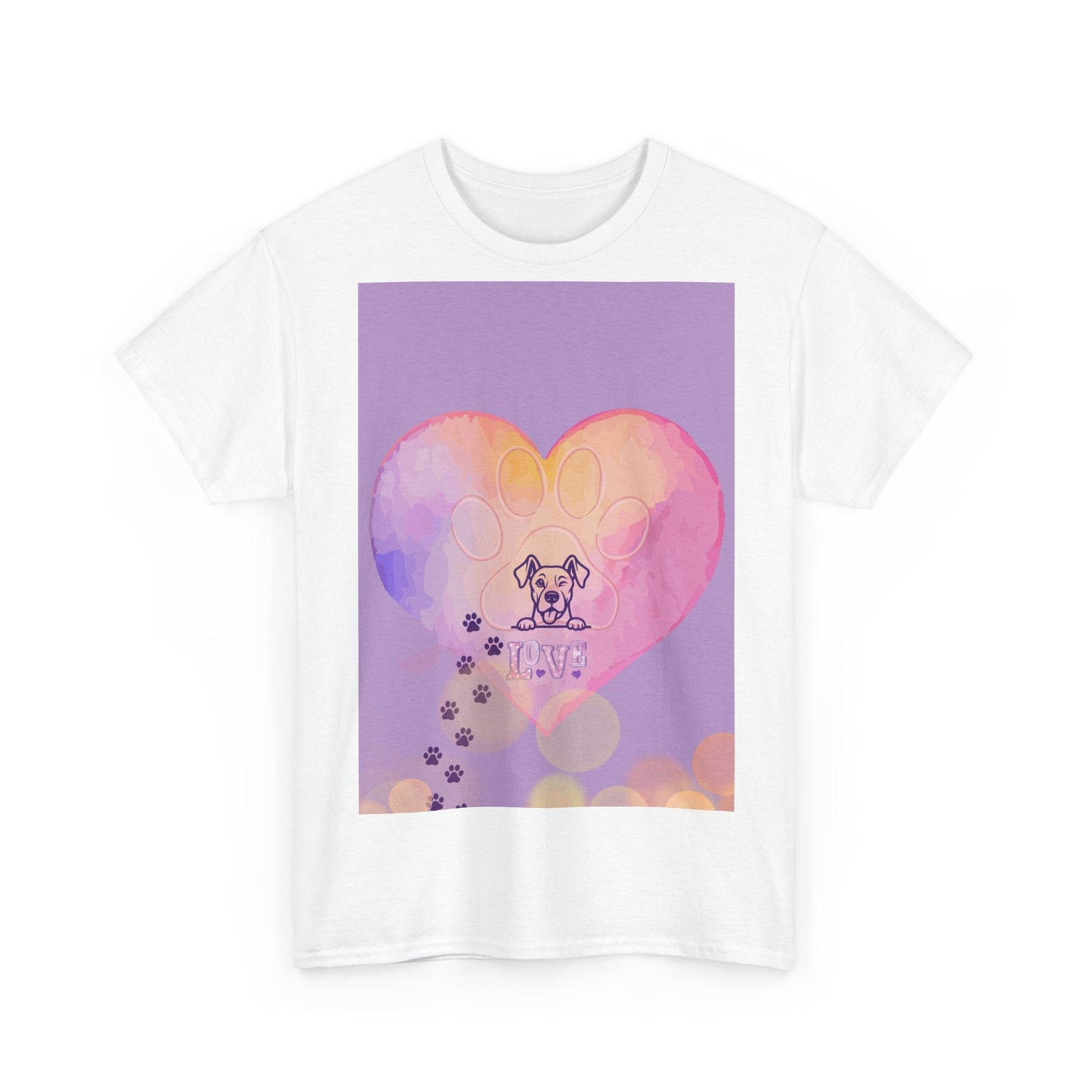 Hundepfoten-Herz-T-Shirt – Niedliches T-Shirt mit Hunde-Love-Motiv