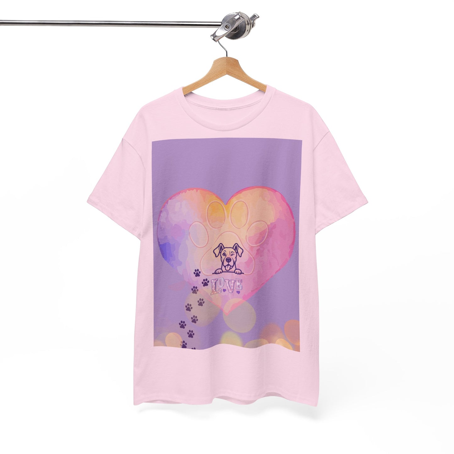 Hundepfoten-Herz-T-Shirt – Niedliches T-Shirt mit Hunde-Love-Motiv