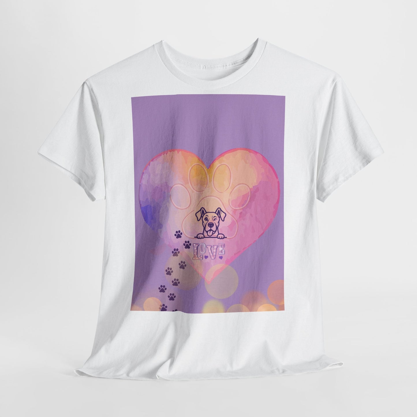 Hundepfoten-Herz-T-Shirt – Niedliches T-Shirt mit Hunde-Love-Motiv