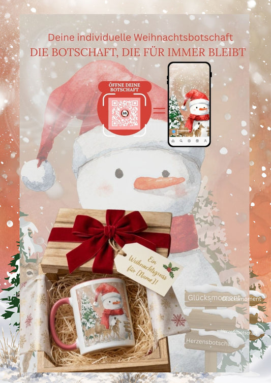 Die Tasse, die zu dir spricht und dein Herz berührt |Weihnachtstasse mit Schneemann