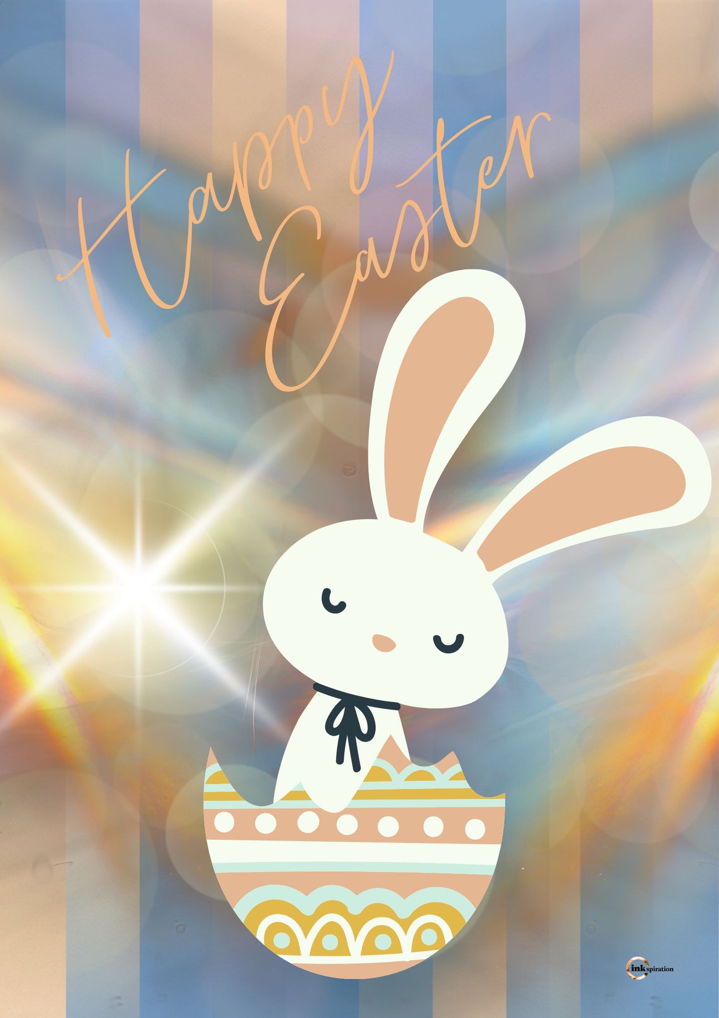 Happy Easter – Süßes Osterhasen-Motiv im Osterei | Fröhliche Osterillustration 0001