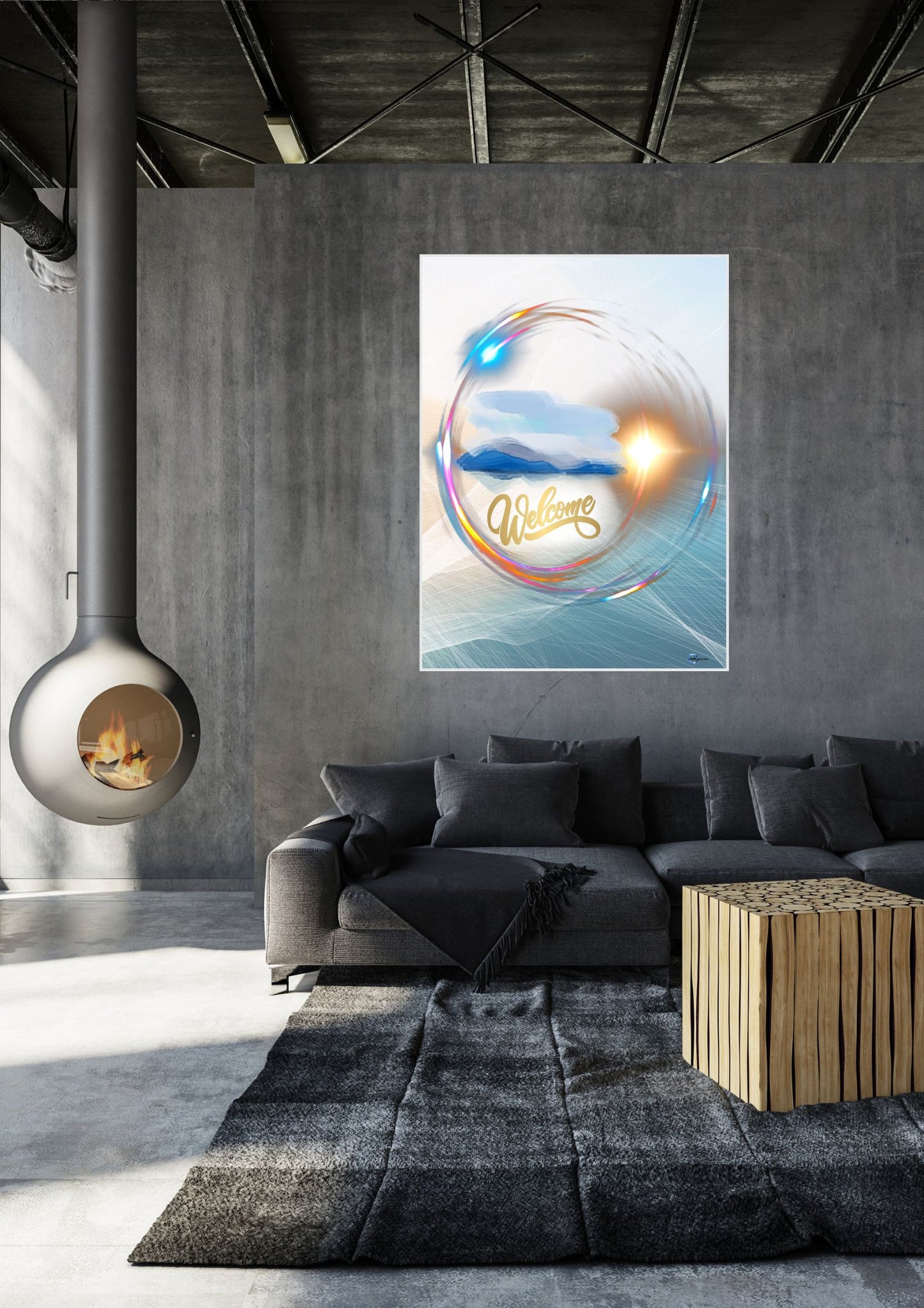 Wandbild „Welcome” – Herzliche Wanddekoration für Eingangsbereich & Wohnzimmer 0002