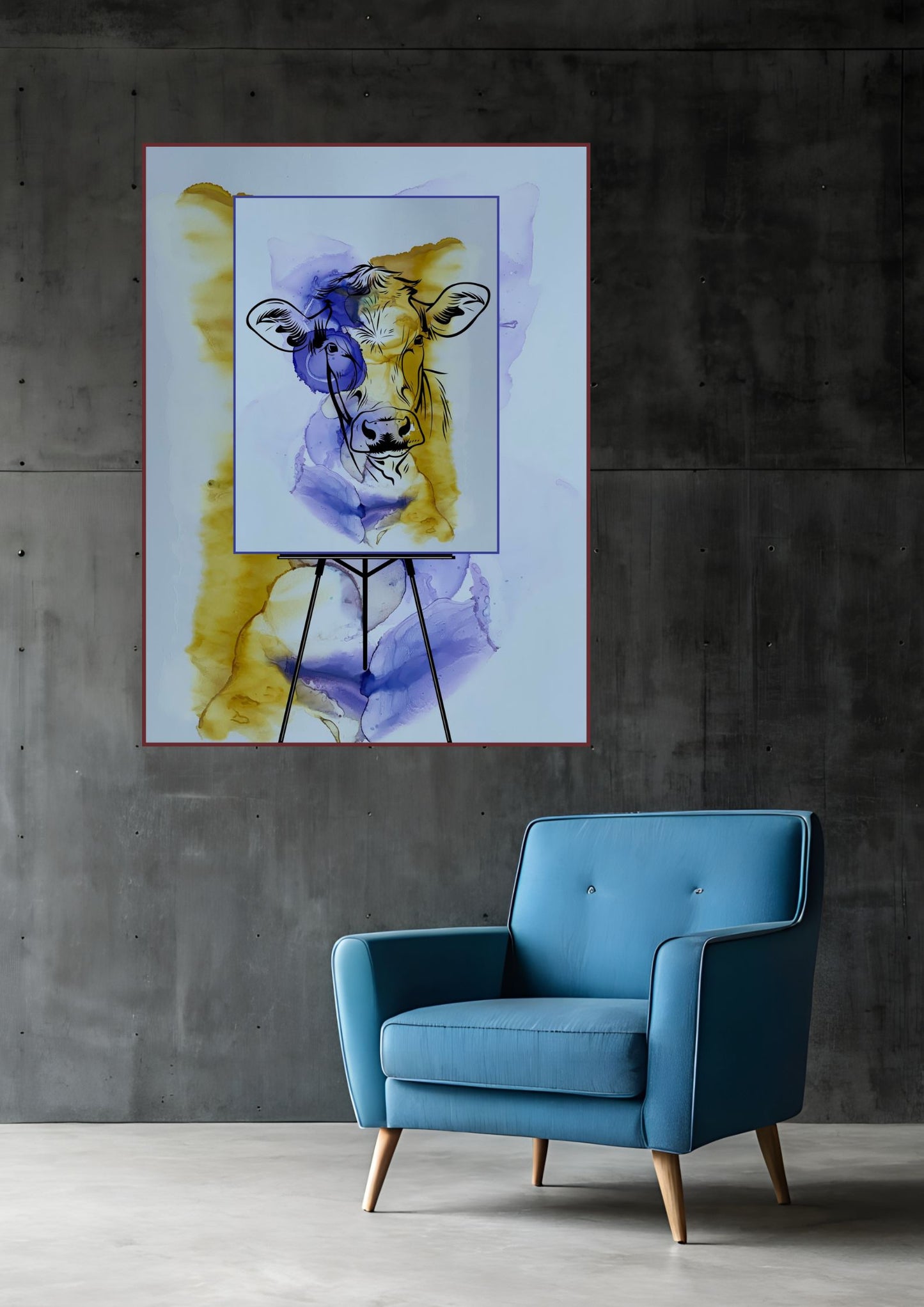 Kuh auf Staffelei 0001