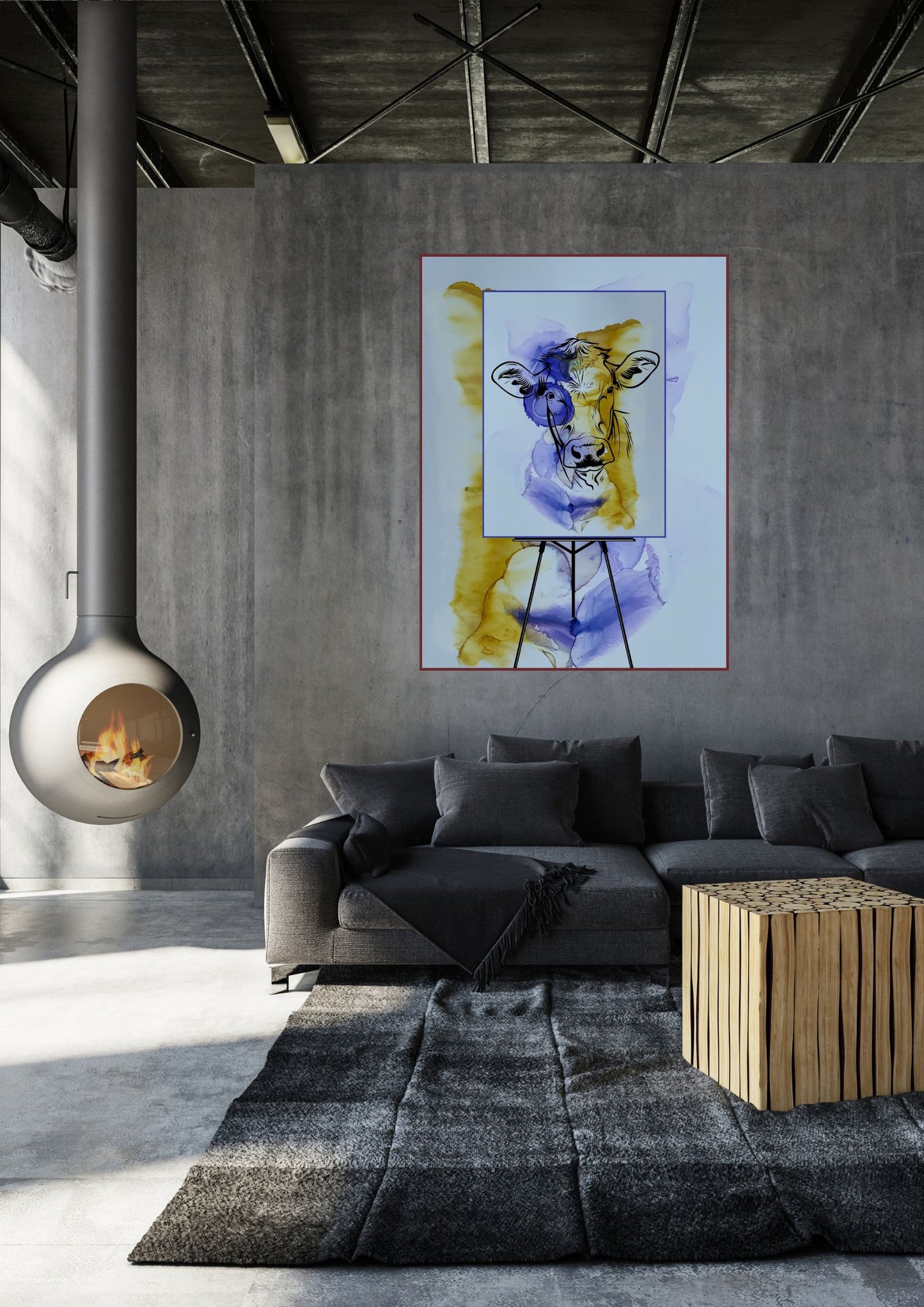 Kuh auf Staffelei 0001