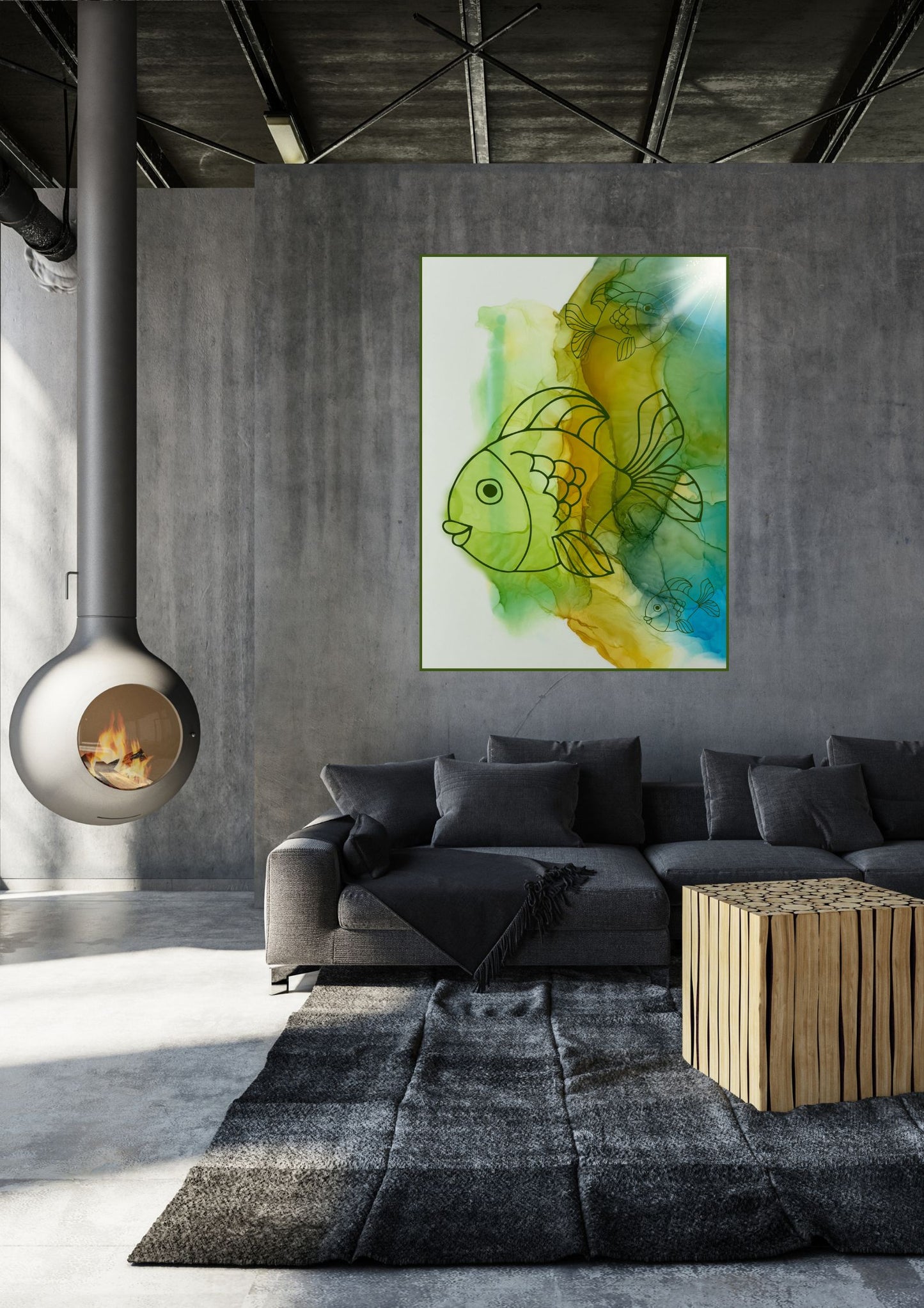 Fisch 0002  Kunstdruck auf edlem Hahnemühle Papier