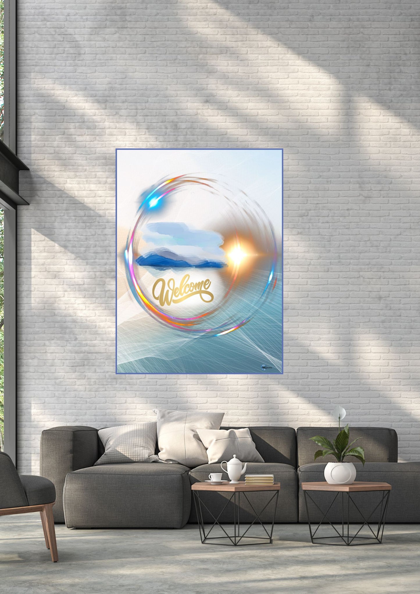 Wandbild „Welcome” – Herzliche Wanddekoration für Eingangsbereich & Wohnzimmer 0002