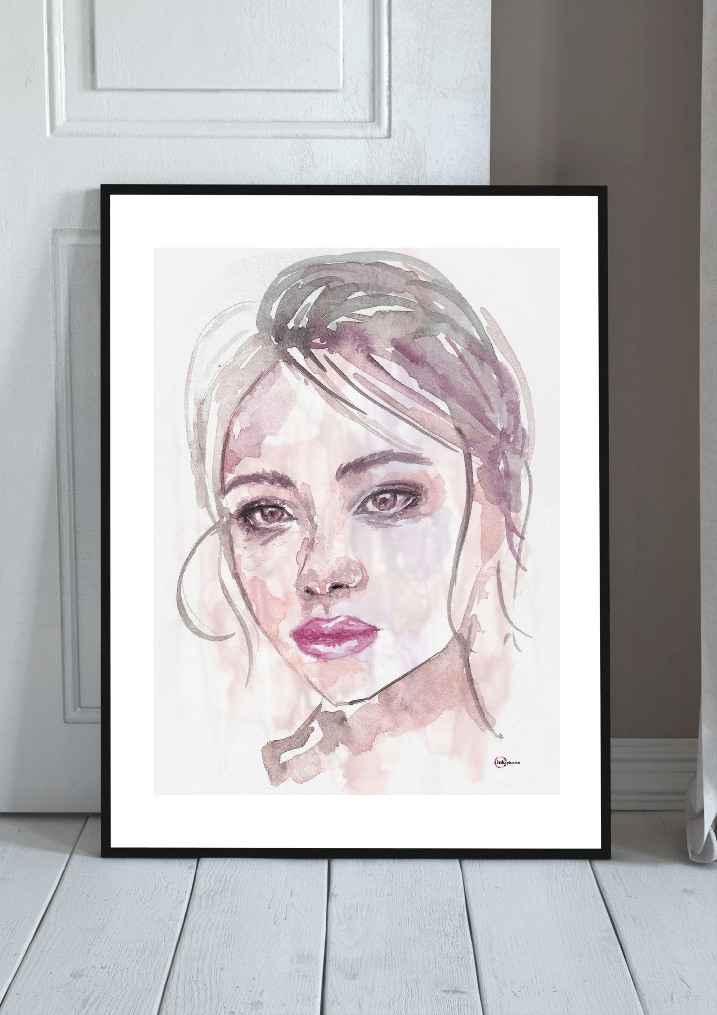 Gesicht 00052 Alcohol Ink Illustration – Ausdrucksstarke Kunst in zwei Varianten