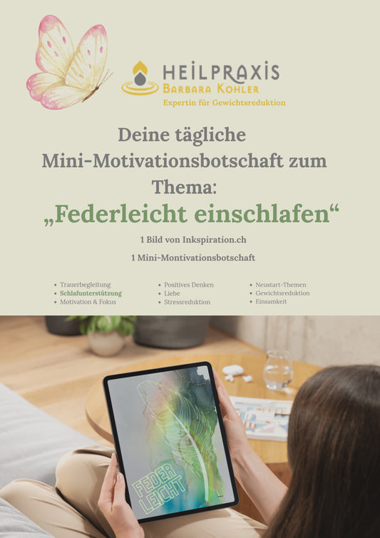 🌿Mini-Motivationsbotschaft Liebe „Federleicht einschlafen“